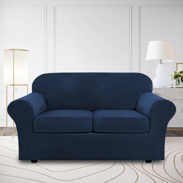 August Grove® 100 Cotton Box Cushion Loveseat Slipcover & Reviews